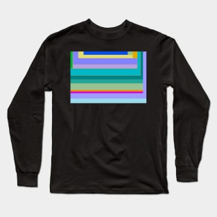 Bright stripes in blue lavender teal green Long Sleeve T-Shirt